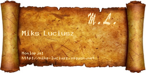 Miks Luciusz névjegykártya